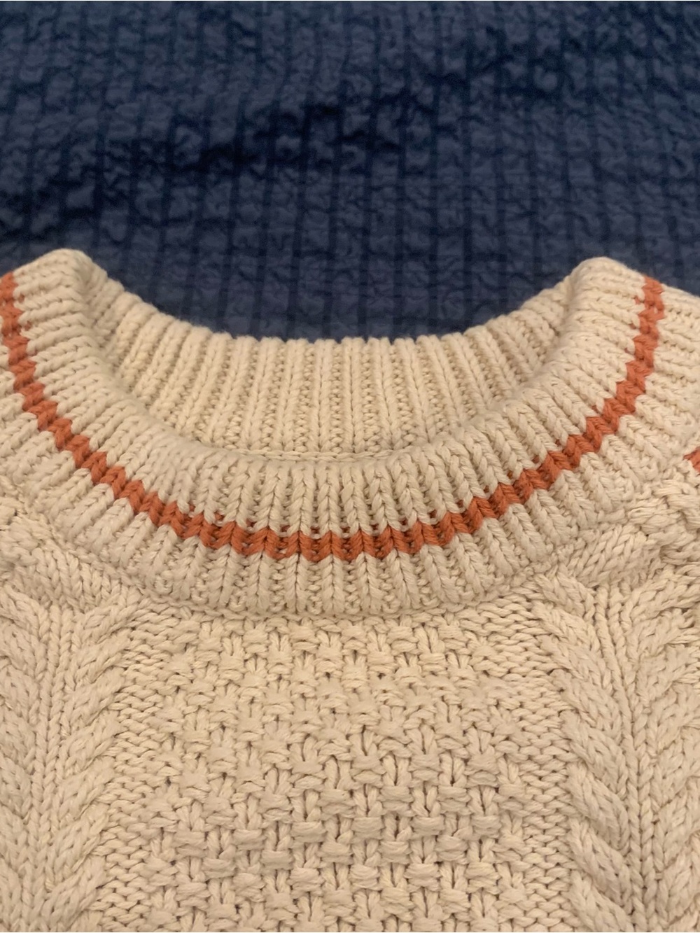 L.L.Bean Signature Cotton Fisherman Sweater Cable Knit size L Women’s - Picture 6 of 14